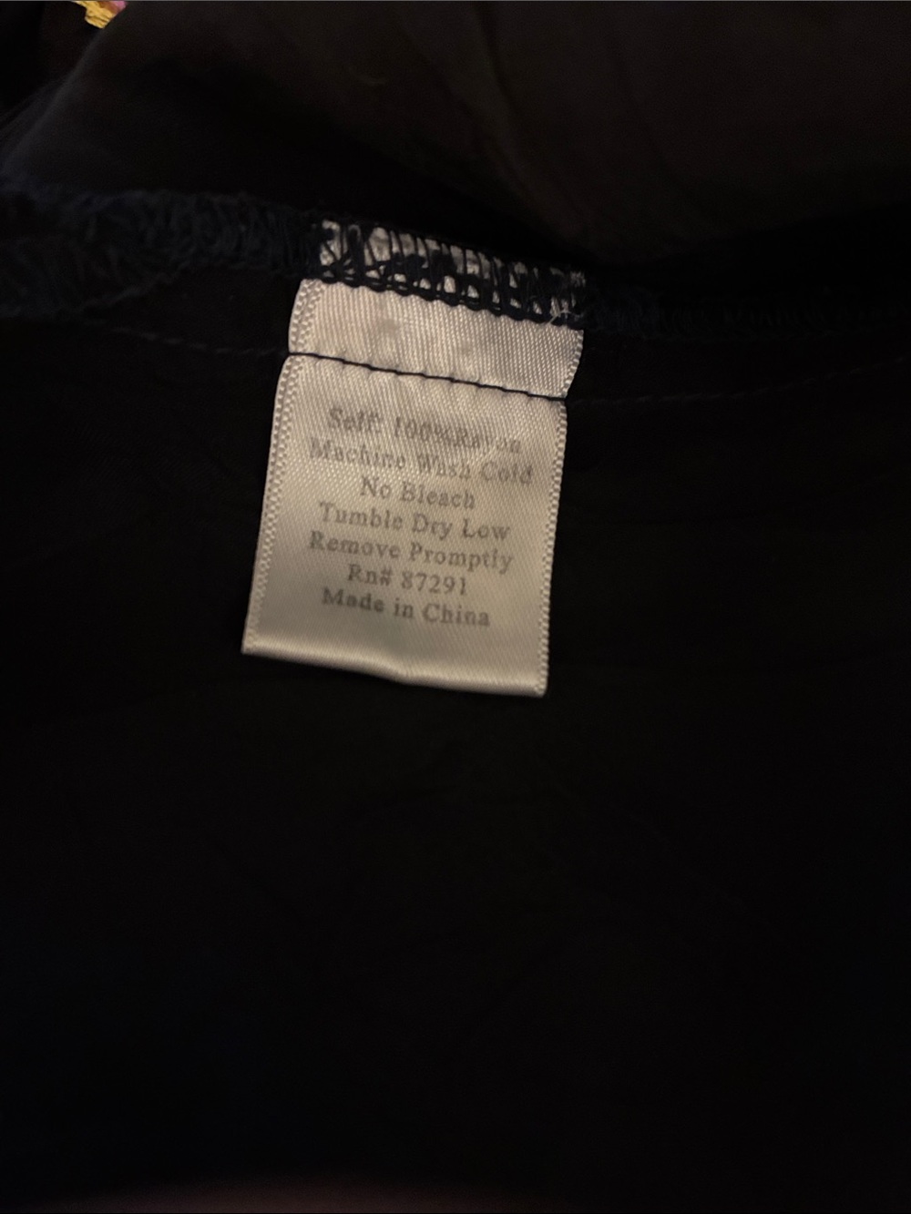 Johnny Was Black Rayon Embroidered Floral Logo Blouse Size Medium - Picture 10 of 11